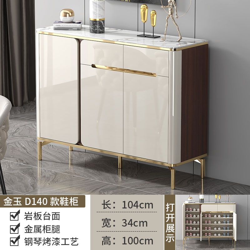 轻奢岩板鞋柜家用门口大容量收纳储物柜多功能入户门口客厅隔断柜