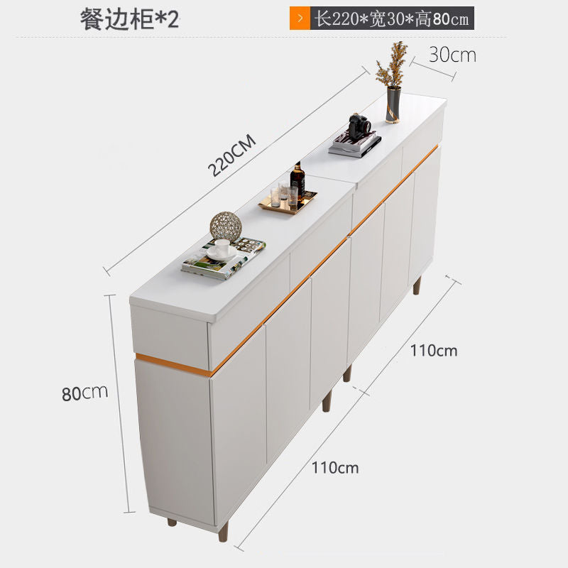 餐边柜实木板材家具桌面收纳柜厨房储物柜轻奢可伸缩沙发后背靠柜