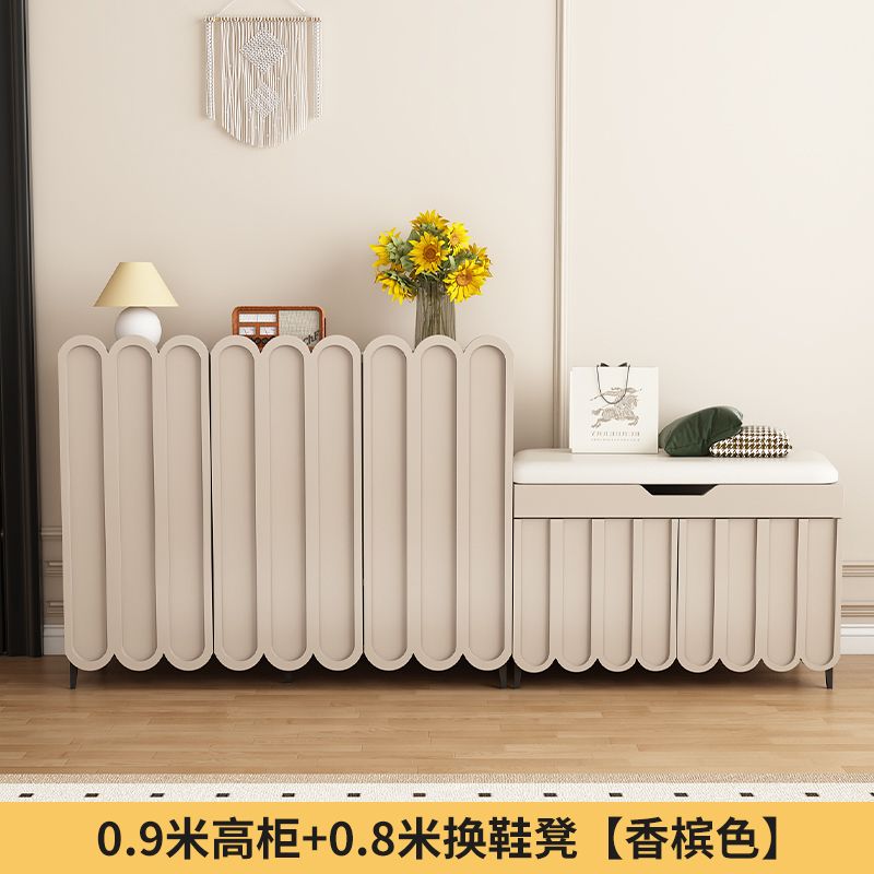 美式時尚入門換鞋凳家用可坐軟包鞋櫃多功能坐凳儲物一體穿鞋凳【5天內發貨】