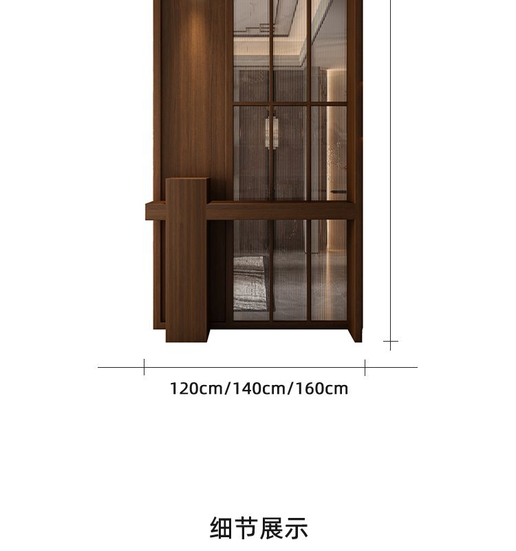 現代簡約長虹玻璃屏風入戶正對門隔斷客廳實木玄關架進門遮擋裝飾