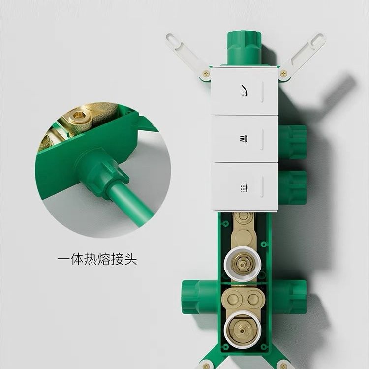 德国高档恒温隐形吊顶暗装花洒淋浴套装一体黄铜喷头入墙式全套