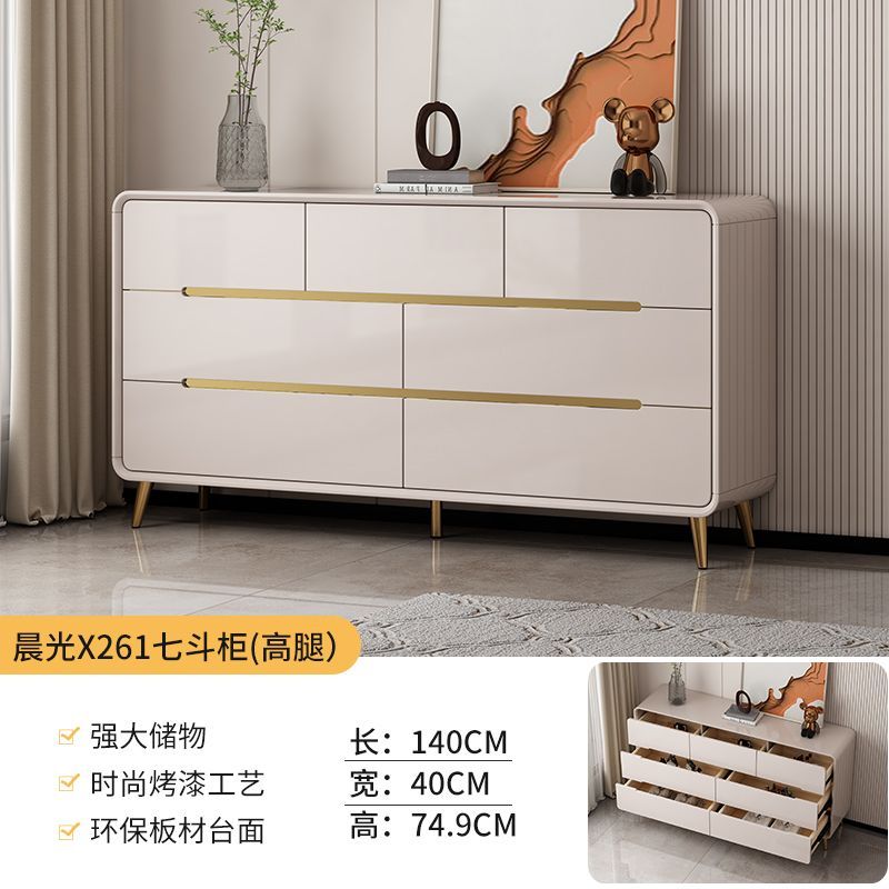 2025新款现代简约卧室梳妆台房间化妆桌斗柜一体靠墙收纳柜储物柜