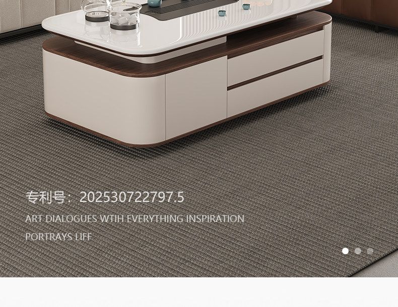 橢圓微晶大理石泡茶几電視櫃組合簡約現代小戶型功夫茶几客廳家用
