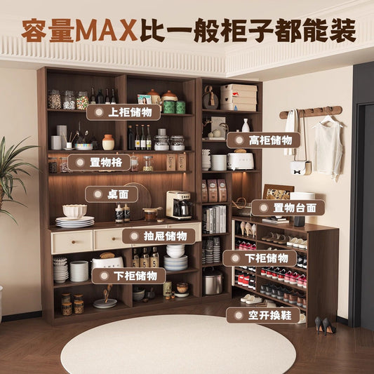 定製鞋櫃餐邊櫃一體靠牆儲物櫃玄關轉角櫃家用客廳置物櫃酒櫃