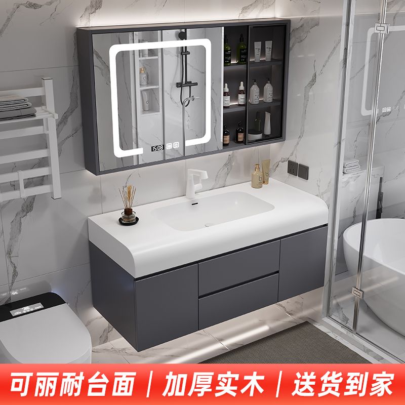 可丽耐一体盆陶瓷盆陶瓷浴室柜洗脸卫生间洗漱台陶瓷洗手盆柜组合