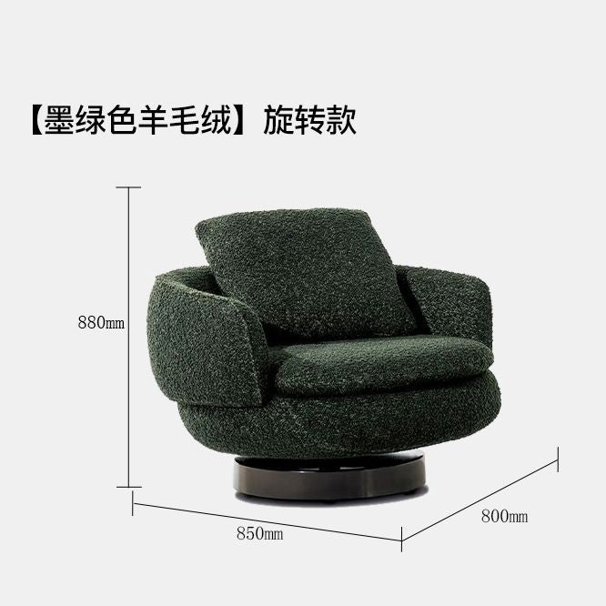 羊羔絨布藝意式輕奢沙發椅沙發酒店商務會客家用單椅休閒旋轉沙發