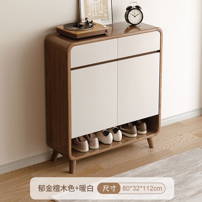 奶油風入戶鞋櫃家用門口進門玄關2025新款收納櫃一體靠牆白色鞋架