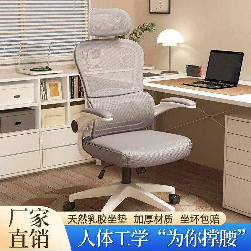 电脑椅家用卧室人体工学椅舒适办公椅学习护腰可升降旋转电竞椅子