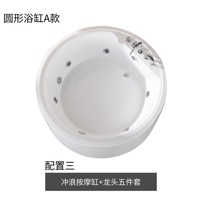 圆形浴缸冲浪按摩智能恒温加热欧式酒店民宿独立浴盆轻奢高端浴池