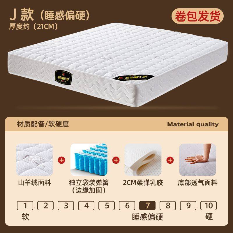 香港澳門包郵捲包壓縮盒子牀墊獨立彈簧牀墊軟墊家用乳膠墊出租屋