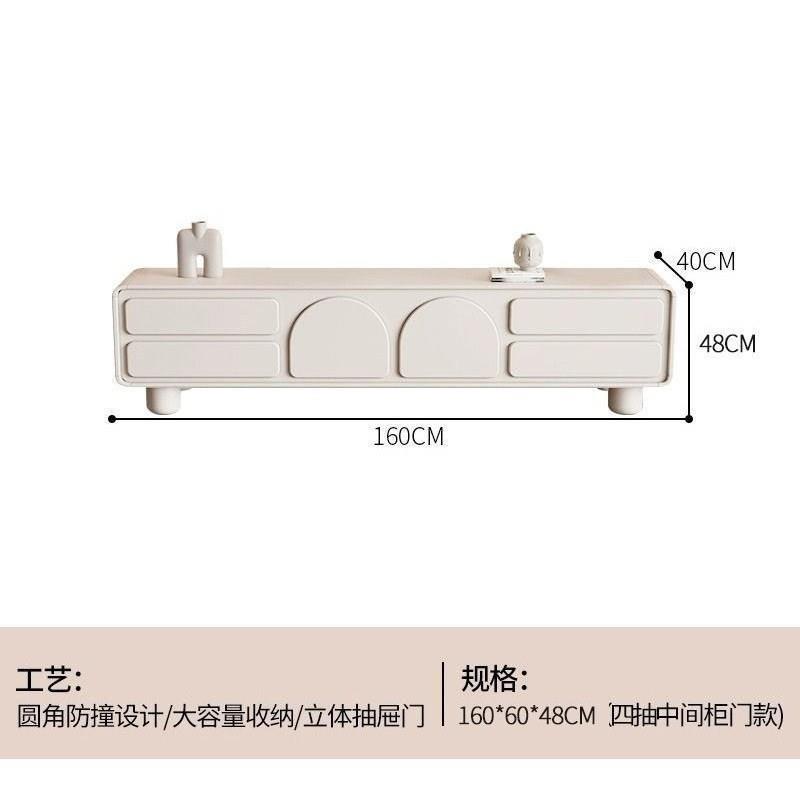 #電視櫃茶几組合油風實木生態板客廳極簡M家用小戶型法式電視機