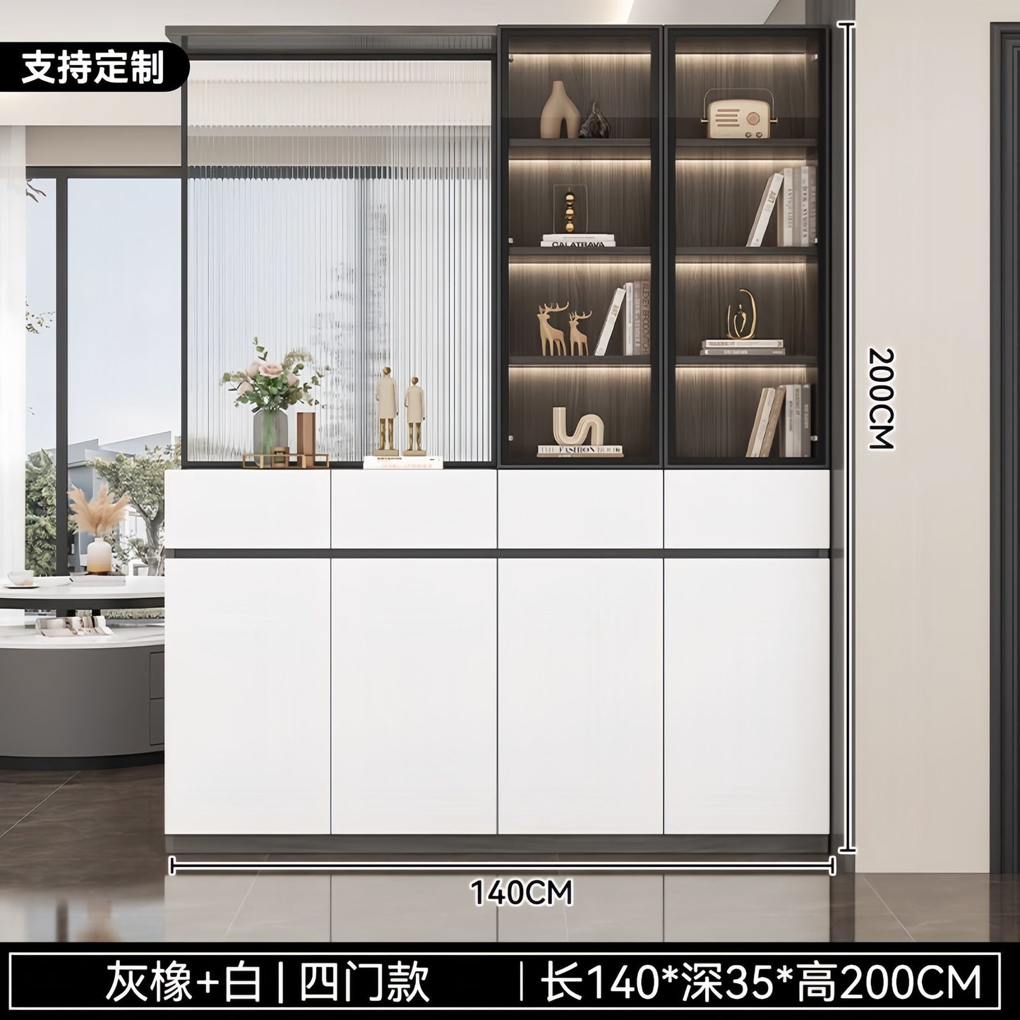 玄關櫃入戶正對門客廳屏風隔斷置物架一體實木鞋櫃現代簡約門廳櫃