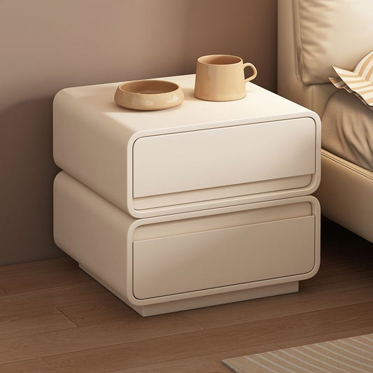 全實木牀頭櫃簡約現代輕奢高級感臥室意式極簡兒童奶油風牀邊櫃