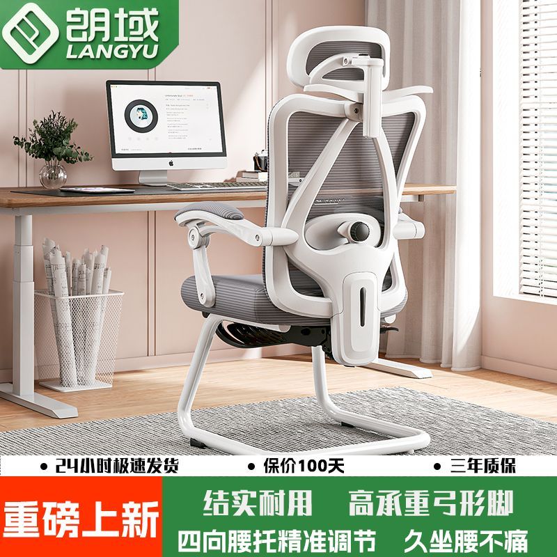 【朗域軒品】人體工學椅弓形椅家用電腦椅可躺辦公椅久坐護腰靠背座椅