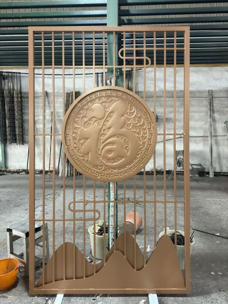 新中式實木屏風隔斷客廳入戶玄關進門遮擋座屏福字雕花福祿浮雕