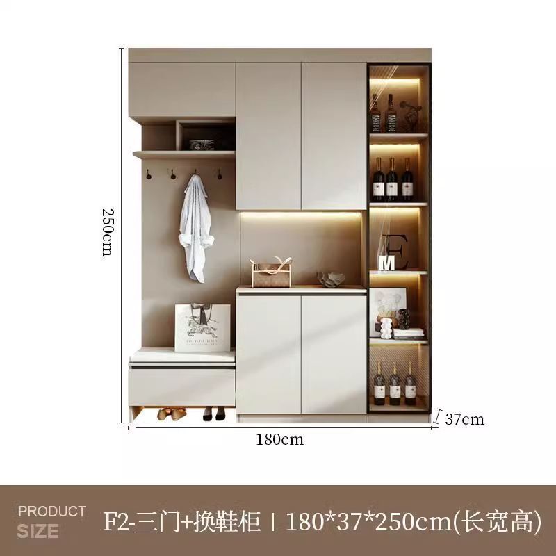 實木入戶門口鞋櫃家用餐邊櫃2025新款玄關櫃鞋櫃收納櫃一體靠牆