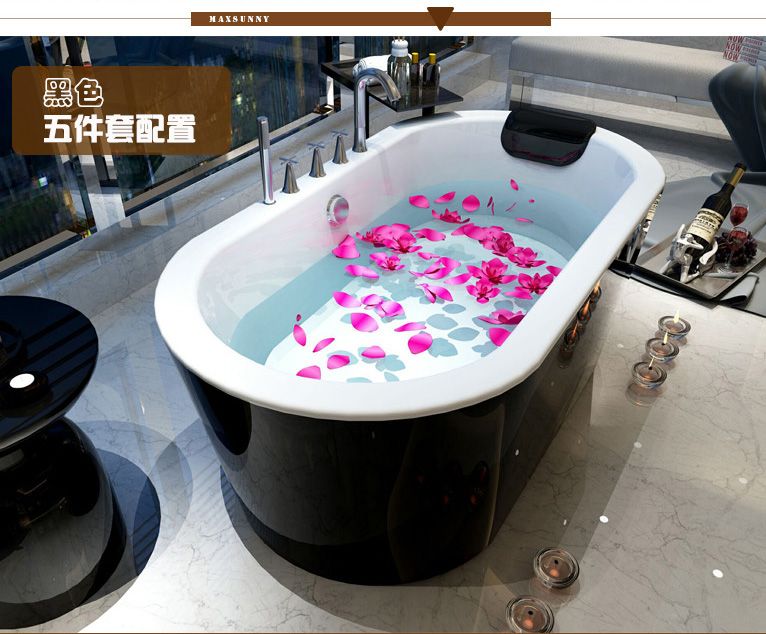 網紅加厚成人大橢圓形亞克力獨立式一體式簡約浴盆酒店民宿浴缸