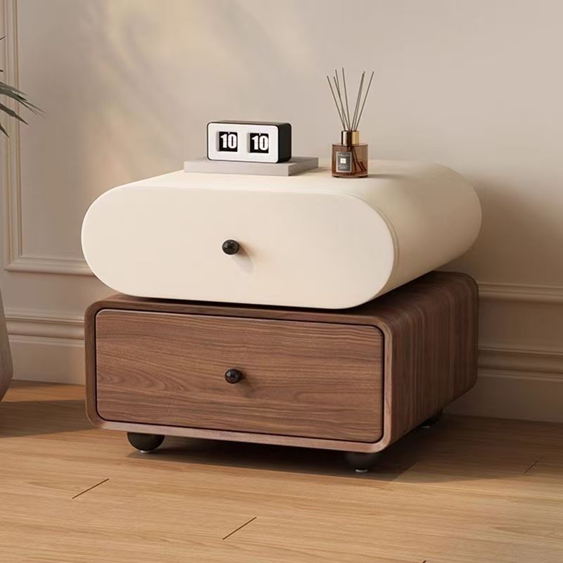 輕奢高級感實木牀頭櫃網紅簡約現代中古家用臥室創意2025新款小型