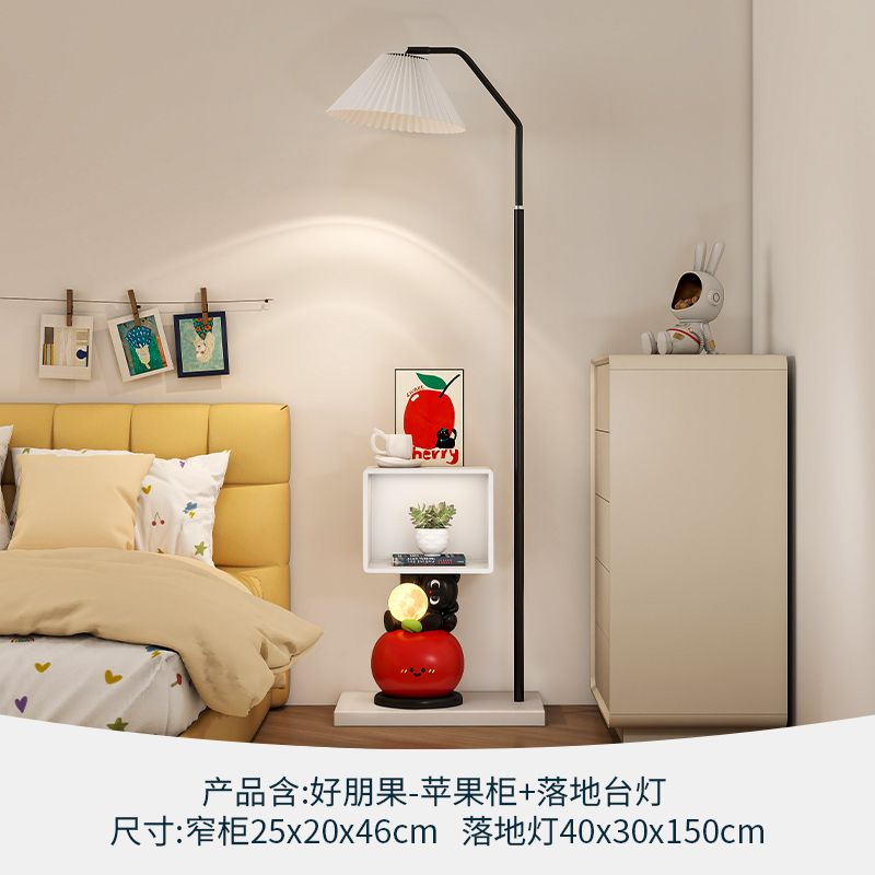 初晨卡通牀頭櫃創意可愛設計感帶燈落地擺件臥室家用窄櫃儲物櫃子
