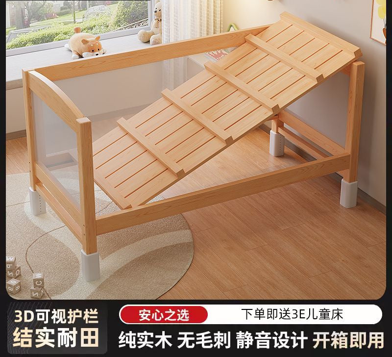 儿童拼接实木加高护栏小床婴儿床男孩小孩女孩床边加宽大床定制