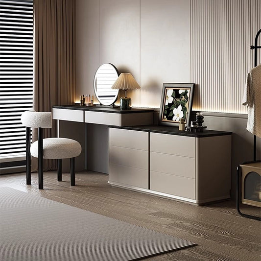 新款實木梳妝檯輕奢化妝桌臥室簡約現代牀尾收納鬥櫃一體化妝臺