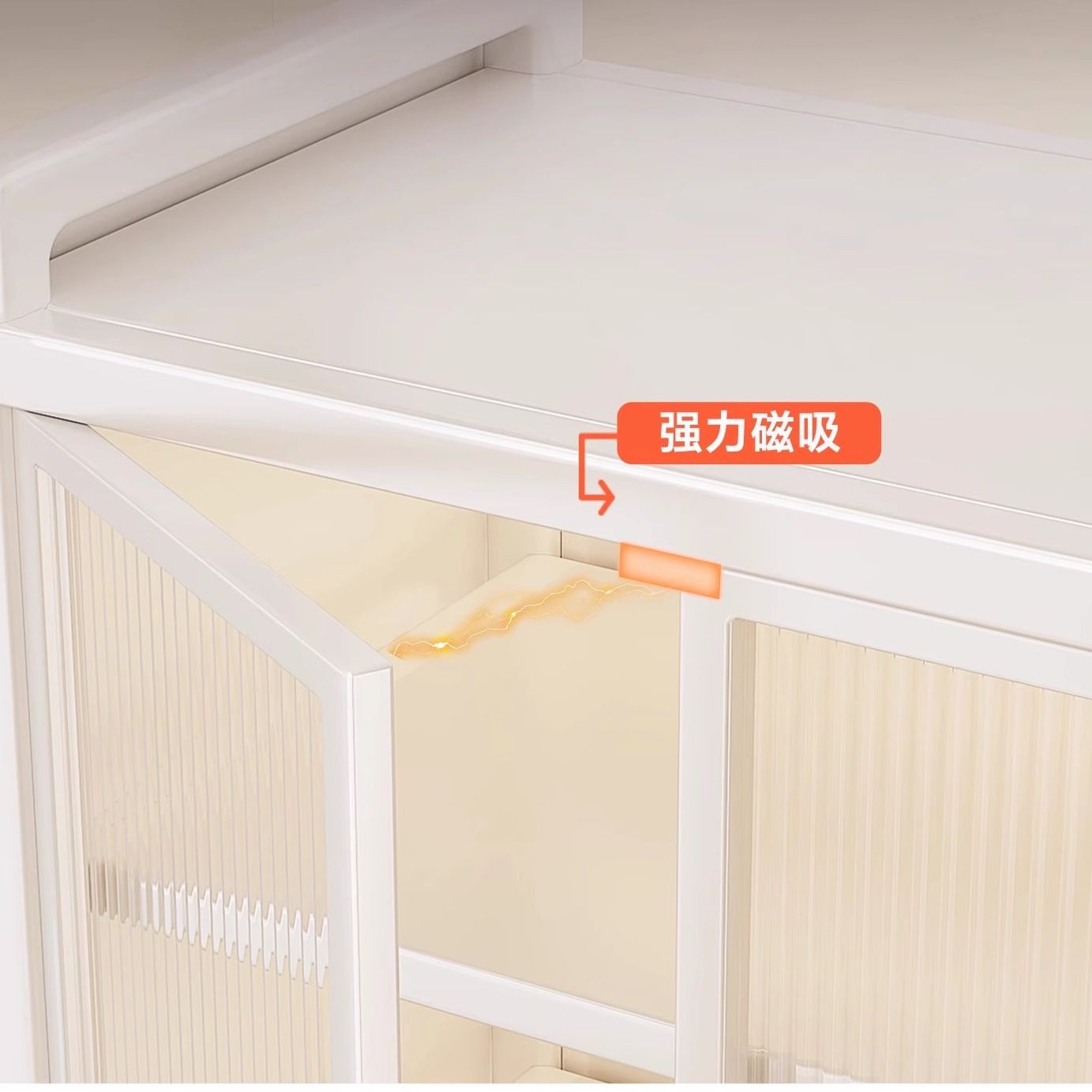 厨房置物架阳台落地多层微波炉锅具收纳家用防尘橱柜多功能储物柜