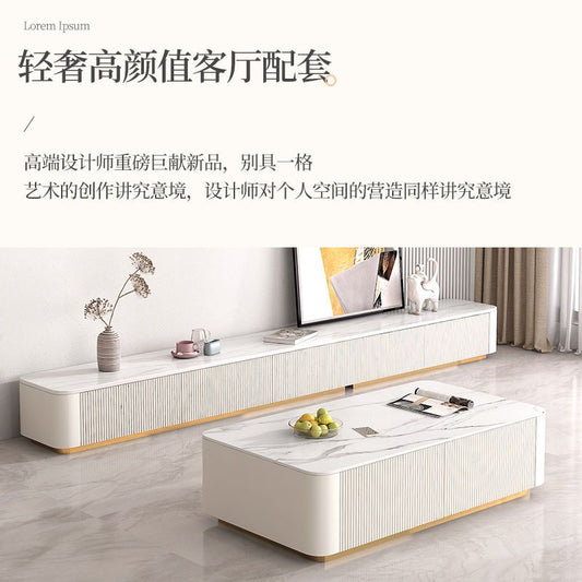 电视柜岩板北欧轻奢简约现代客厅小户型地台家用电视机柜茶几组合