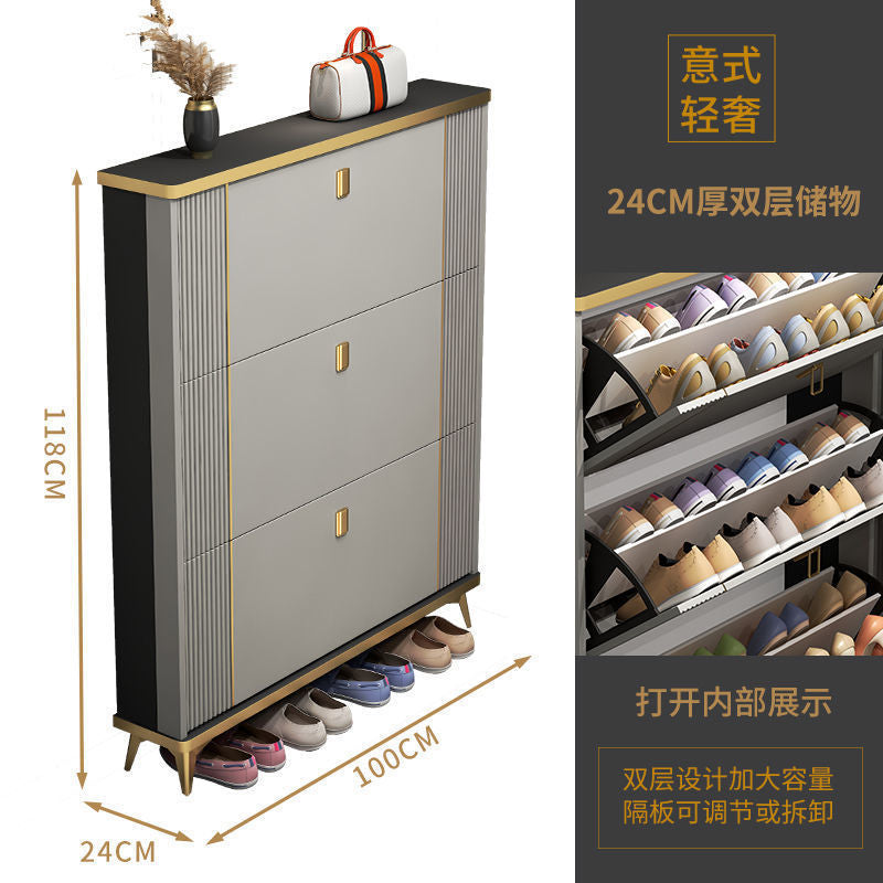 轻奢超薄翻斗鞋柜家用门口门外玄关柜大容量收纳简约现代靠墙鞋架