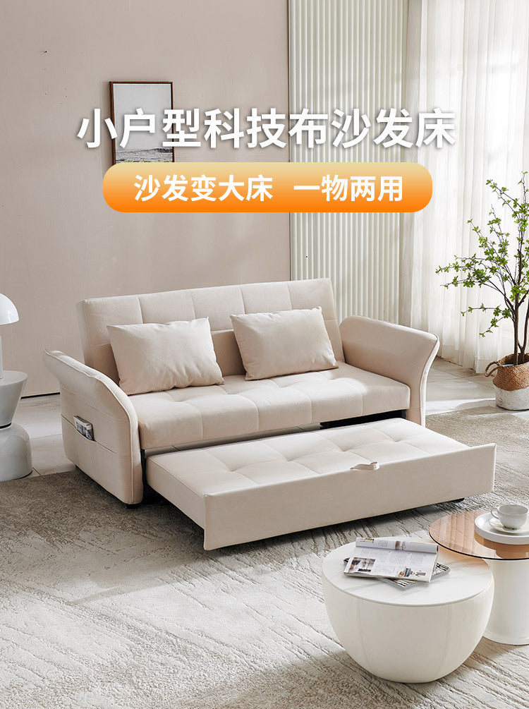 奶油风沙发床可折叠两用小户型客厅多功能书房阳台伸缩跨境可储物