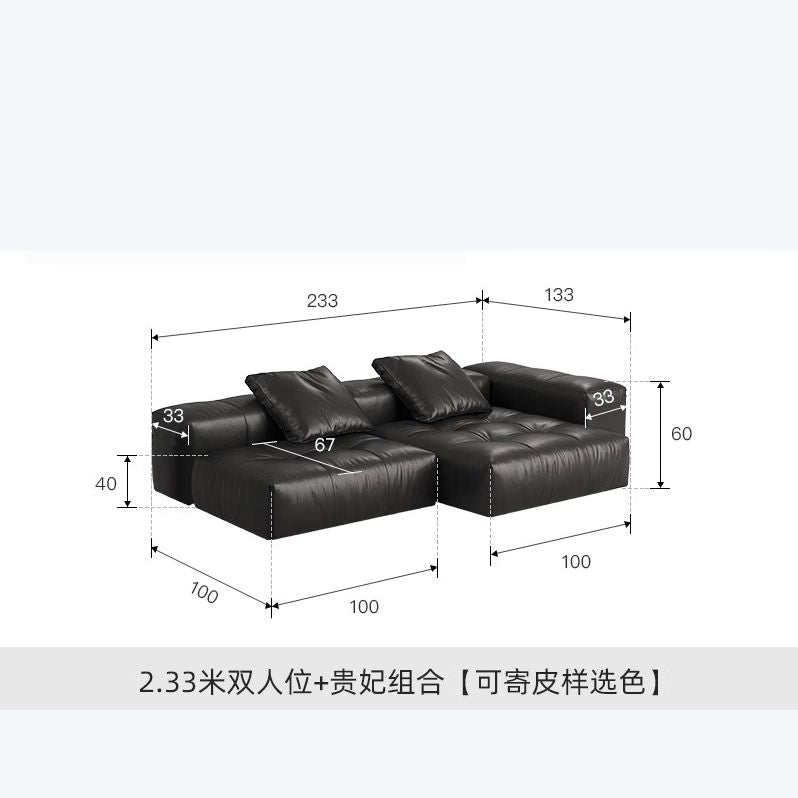 真皮像素沙发客厅原版saba设计师别墅大平层意式极简模块沙发组合