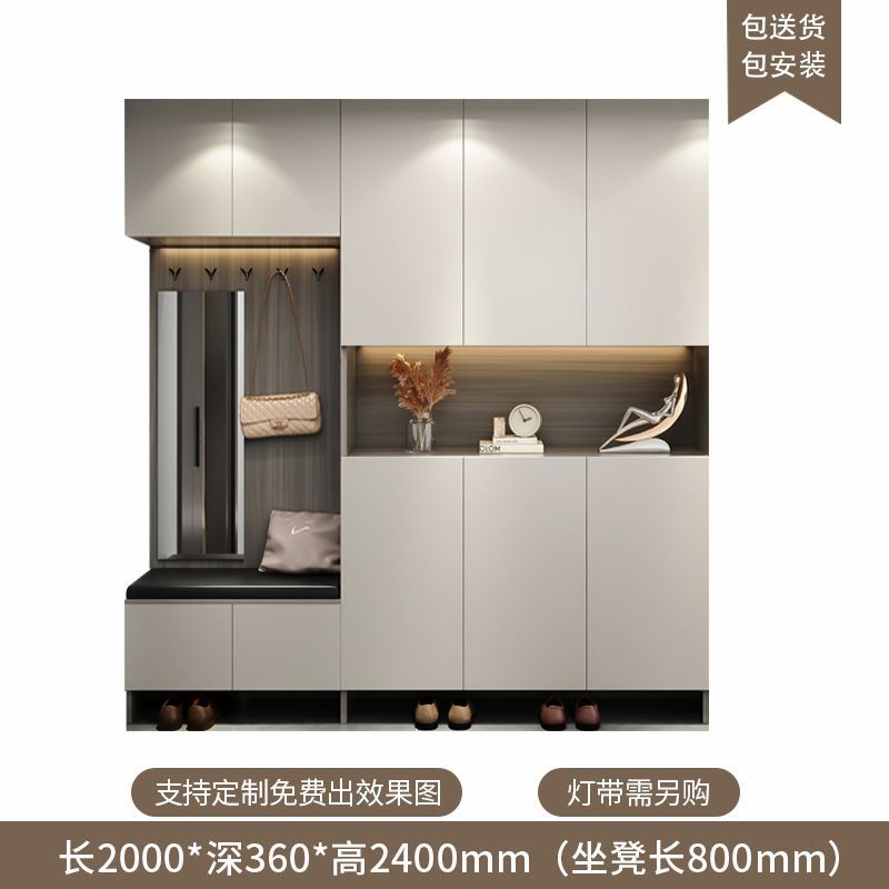 定製進門入戶鞋櫃家用門口一體坐凳靠牆大容量現代簡約玄關鞋櫃