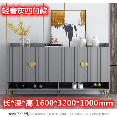 入户门口鞋柜一体门厅玄关柜北欧收纳鞋柜灰色鞋柜柜超长新款鞋柜
