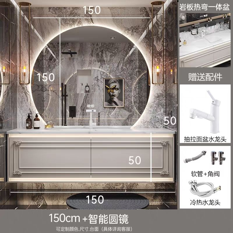 美式衛生間歐式洗臉盆1.8雙人牀現代簡約浴室櫃主臥洗漱組合