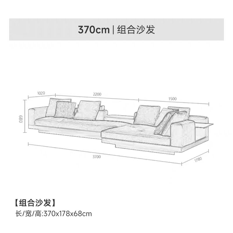 意大利設計感高端別墅大平層轉角康納利意式極簡布藝沙發布沙發
