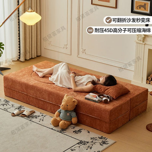 复古沙发沙发床布艺沙发客厅出租屋小户型双人两用拆洗折叠沙发床