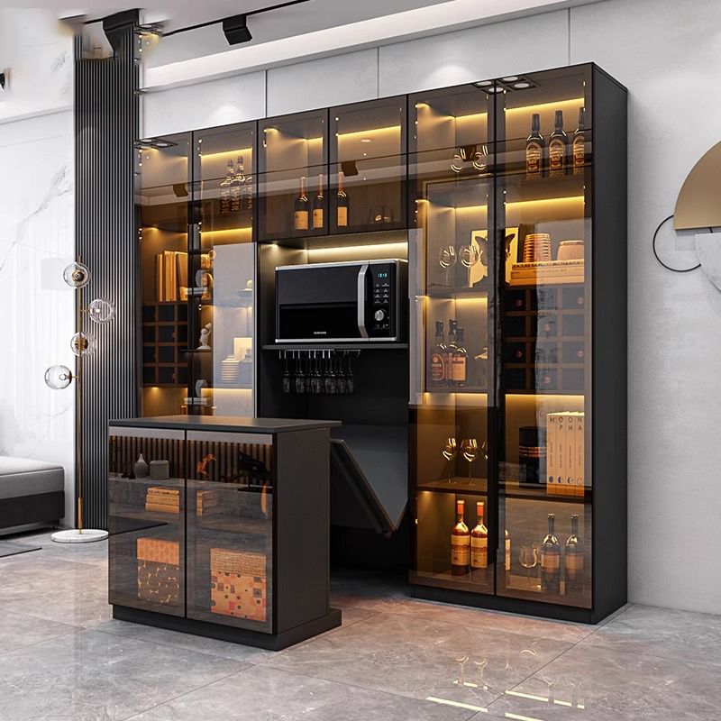 家用餐边柜折叠桌现代简约酒柜吧台鞋柜餐桌一体靠墙意式轻奢风格