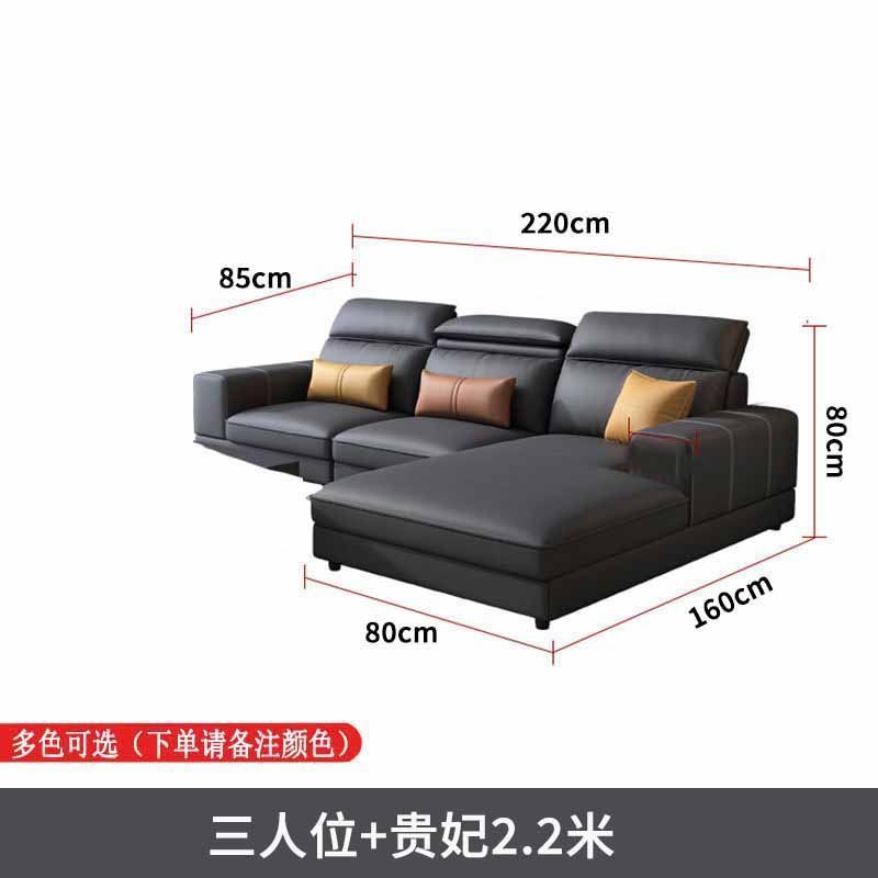 北歐免洗貓爪皮沙發客廳組合簡約現代輕奢大小戶型課可躺貴妃沙發