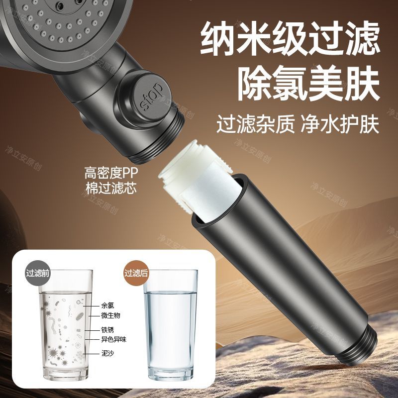 德國雙渦輪增壓花灑噴頭超強加壓大出水浴室淋浴頭淋雨蓮蓬頭套裝