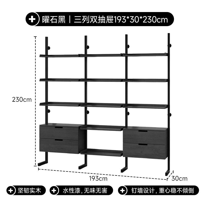 实木展示柜书架一体靠墙办公家用2024高端落地款文件柜分层置物架