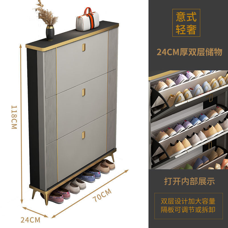 轻奢超薄翻斗鞋柜家用门口门外玄关柜大容量收纳简约现代靠墙鞋架