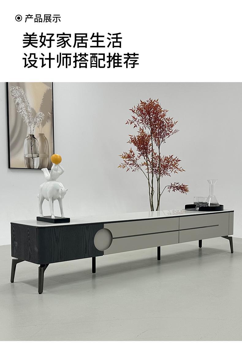 微晶石茶几輕奢現代小戶型家用新款極簡客廳可伸縮茶几電視櫃傢俱