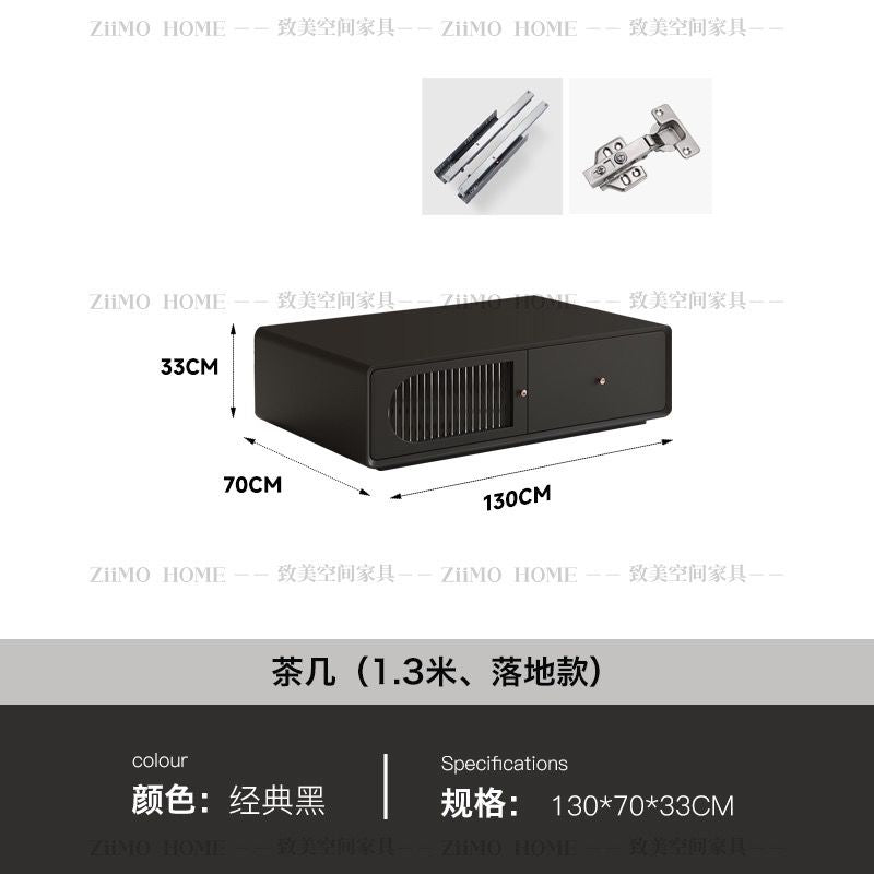 實木電視櫃茶几組合簡約法式奶油風黑色小戶型客廳整裝電視機櫃
