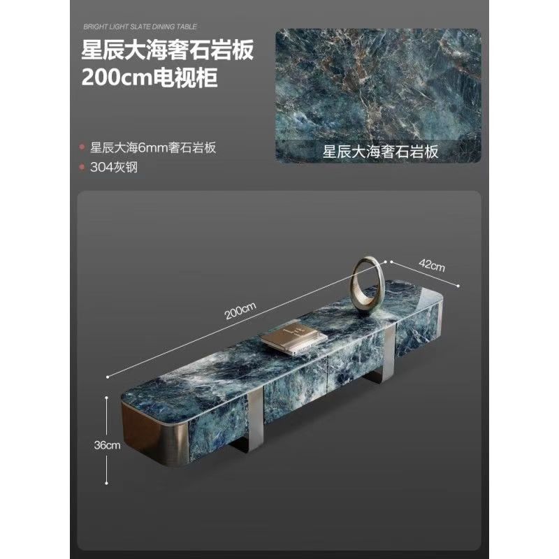 橢圓巖板茶几小戶型簡約現代輕奢高級感客廳家用網紅茶几橢圓