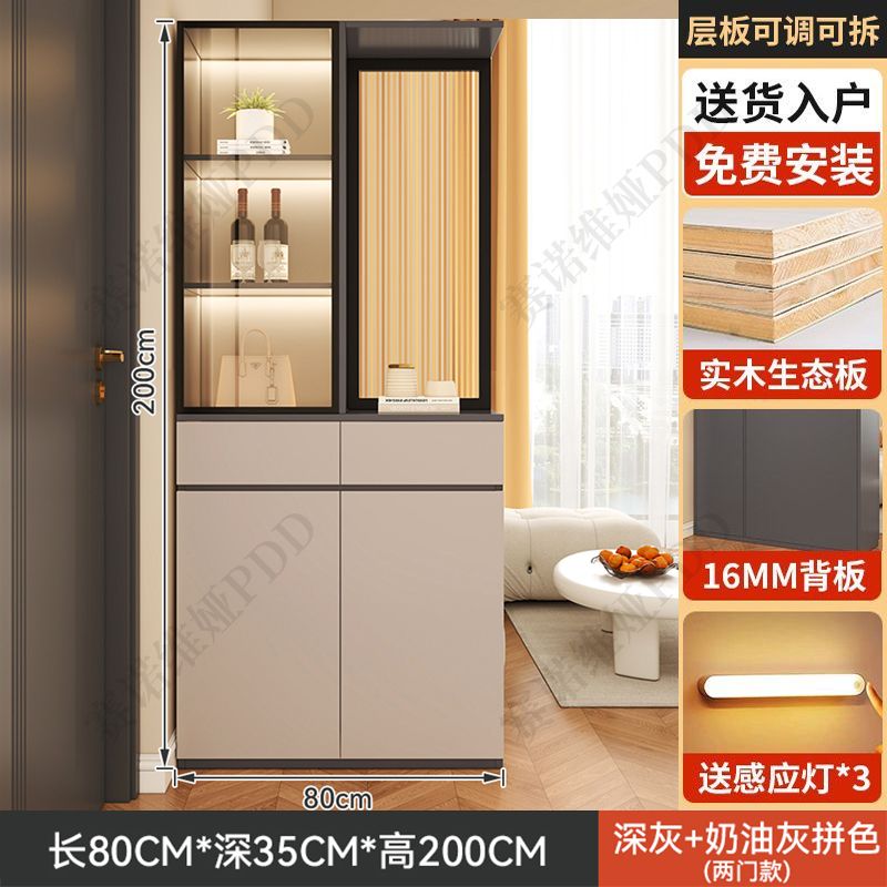 實木鞋櫃入戶正對門口屏風隔斷客廳遮擋儲物玄關櫃輕奢靠牆置物櫃