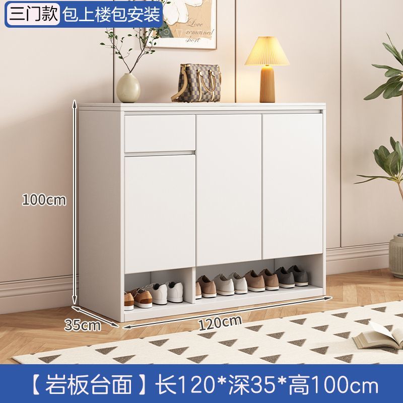 實木巖板鞋櫃多層家用門口大容量儲物櫃包郵一體靠牆入戶玄關鞋櫃