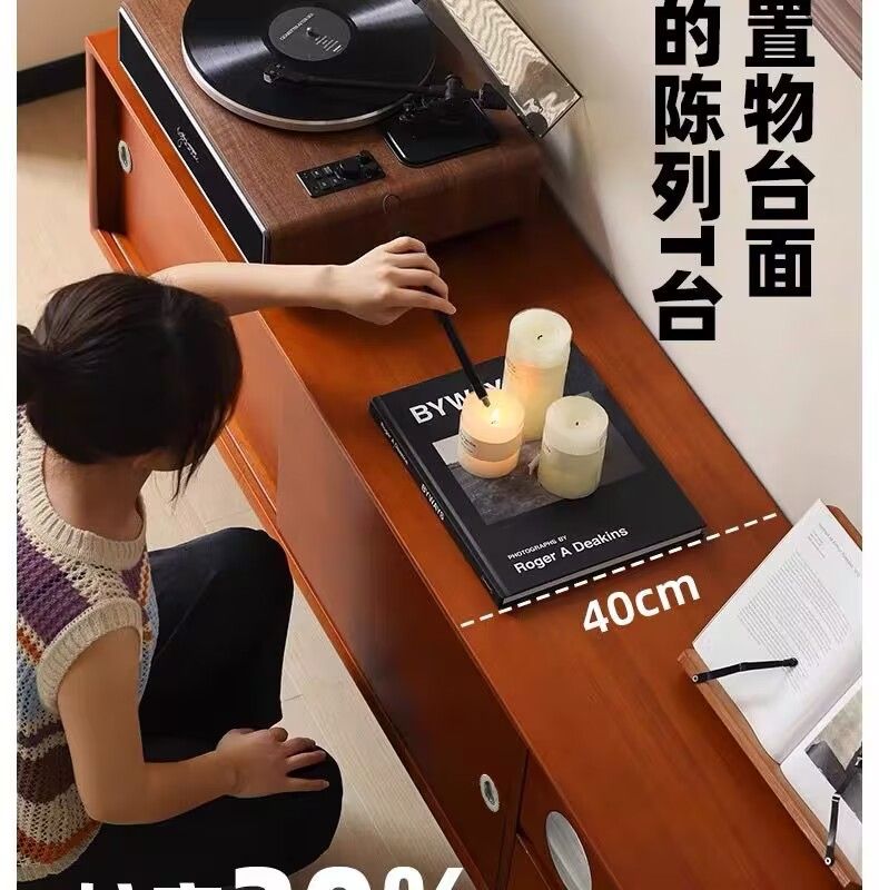 簡約實木電視櫃客廳展示櫃收納櫃視聽櫃落地櫃一字長櫃儲物櫃子