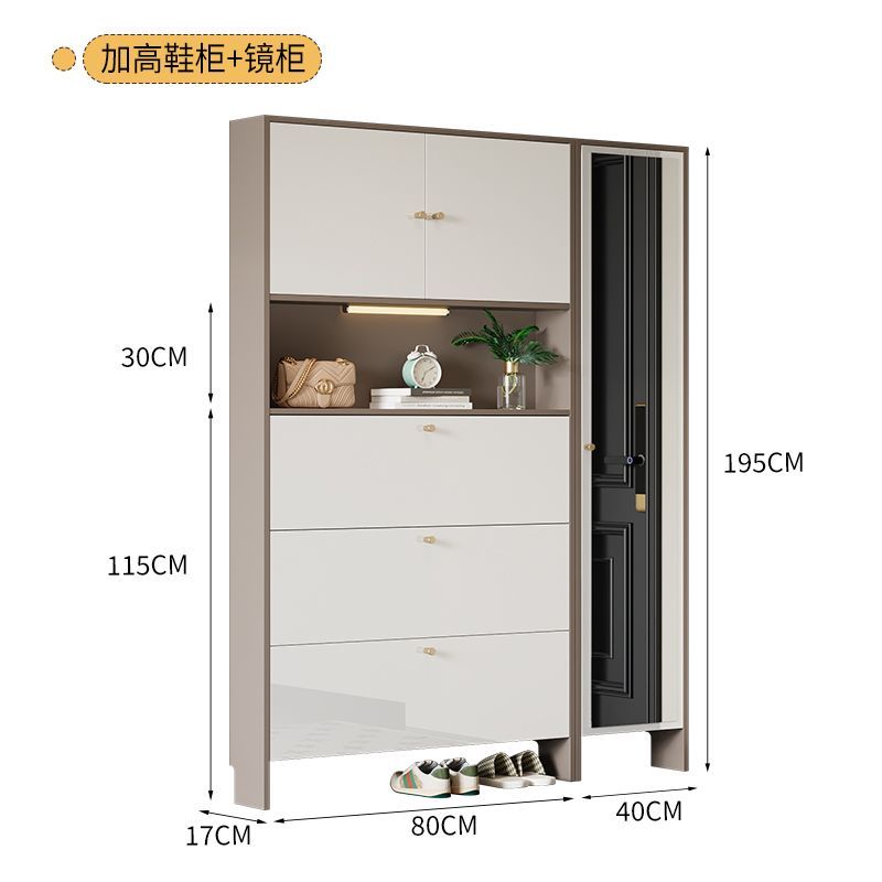 实木烤漆鞋柜家用门口入户玄关柜外楼道走廊大容量一体靠墙收纳柜