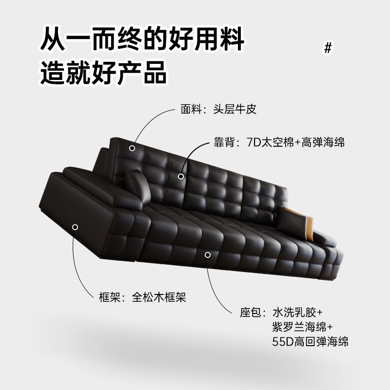 歐簡奢勞倫斯電動沙發牀家用大小戶型客廳牛皮沙發伸縮功能沙發