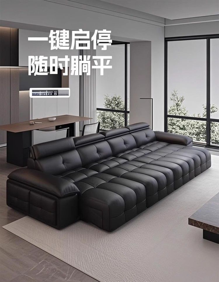 意式勞倫斯零靠牆電動功能沙發客廳頭層真皮沙發兩用客廳智能沙發