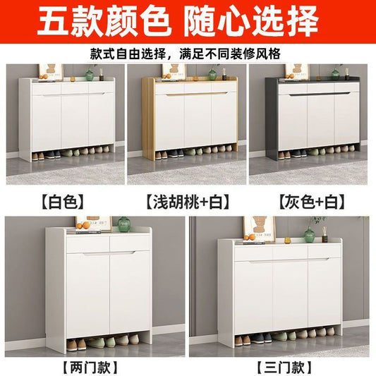 實木鞋櫃門口進門靠牆玄關入戶大容量家用鞋架陽臺簡約儲物櫃收納